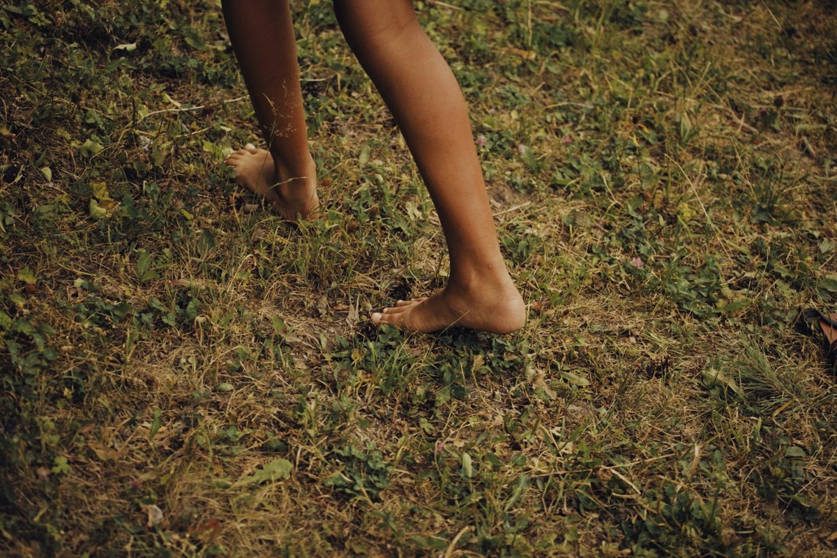 Bare feet on natural ground